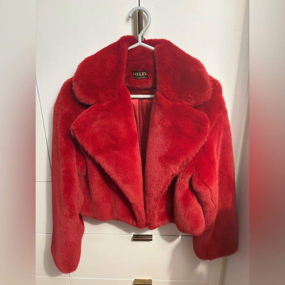 Red Faux Fur Jacket
